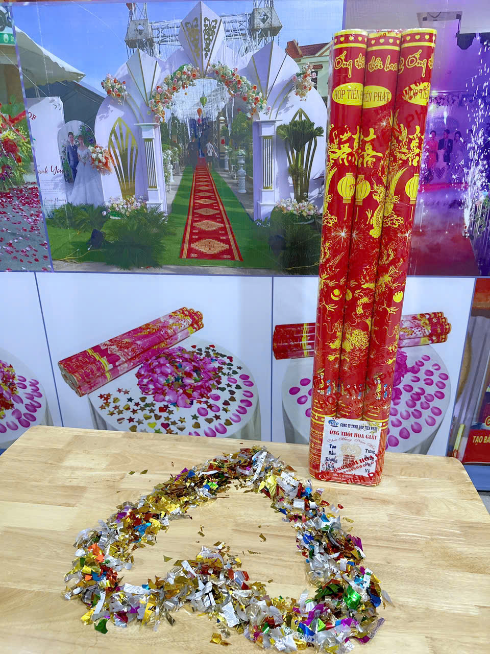 Ống thổi hoa giấy kim tuyến loại 80cm